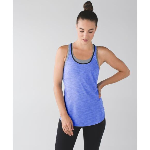 (4) Lululemon Blue What The Sport Singlet Tank in Heathered Lullab - Picture 1 of 6
